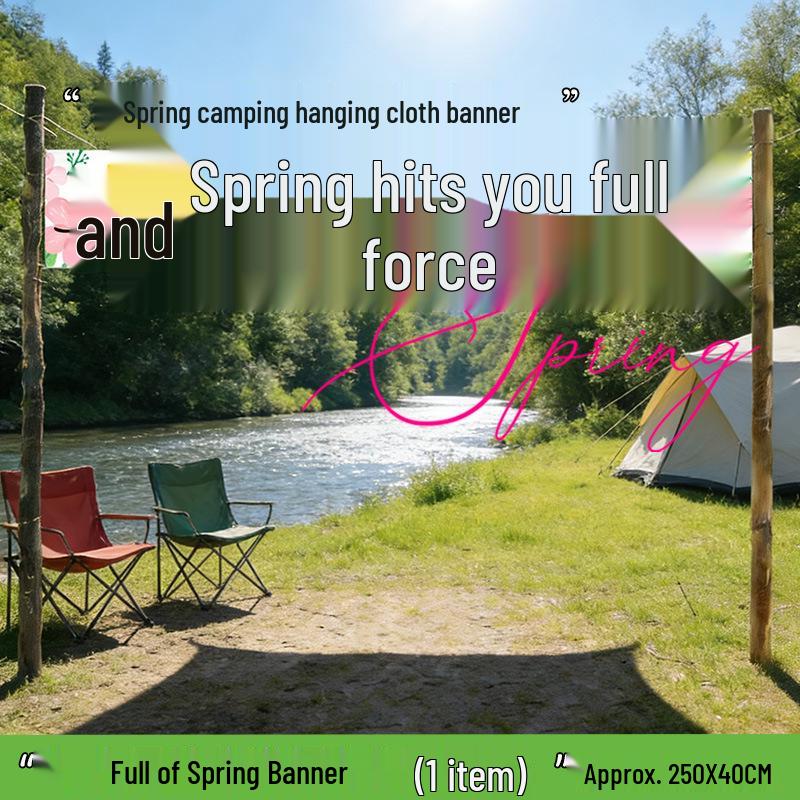 Spring Atmosphere Outdoor Picnic and Scenic Banner Decoration