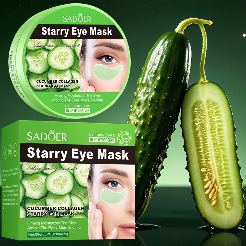 SADOER 60Pcs Cucumber Collagen Starry Eye Mask Deep Hydration Firming Moisturizing Anti Aging Dark Circle Wrinkle Eye Care