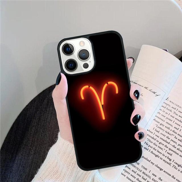 Neon Zodiac Signs Coque Shell For iPhone 17 Air 15 16 14 13 12 Pro Max 11 Pro Max Plus Phone Case Cover