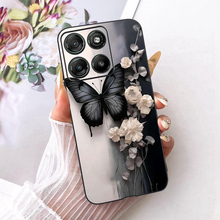 Modne etui na telefon z literami dla Motorola Moto G77 G67 Tylna osłona dla MOTO G67 G77 5G Miękkie czarne silikonowe etui