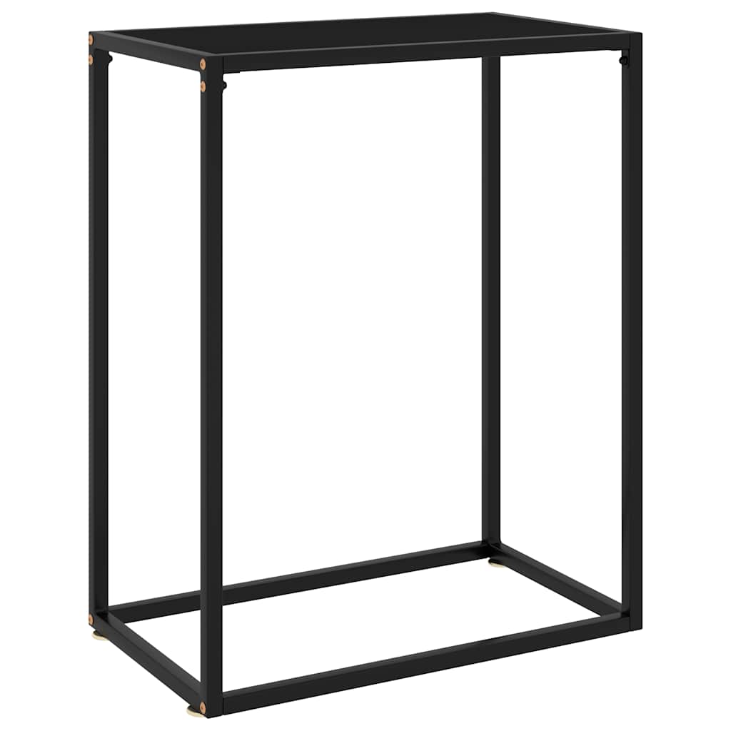Console Table Black 60 X 35 X 75 Cm Tempered Glass