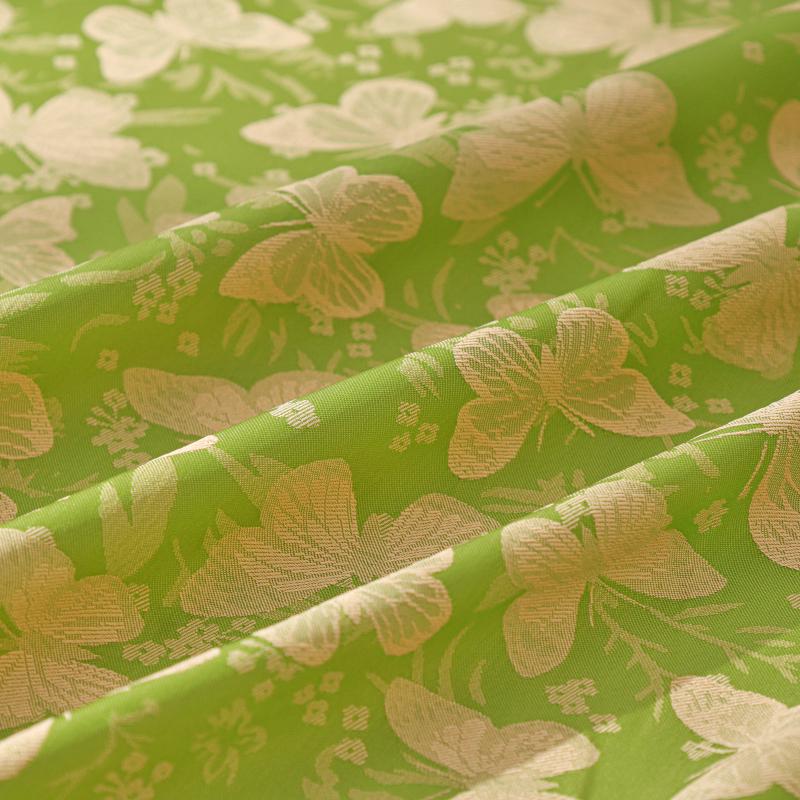 Dark pattern butterfly flower small fresh jacquard fabric imitation acetate Tencel women's cheongsam dress boy Loaded with jacqu