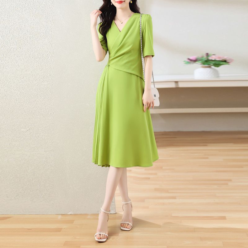 Luxury French Summer Dress for Women Plus Size Slim Fit Elegant Flowy Chiffon Maxi Dress