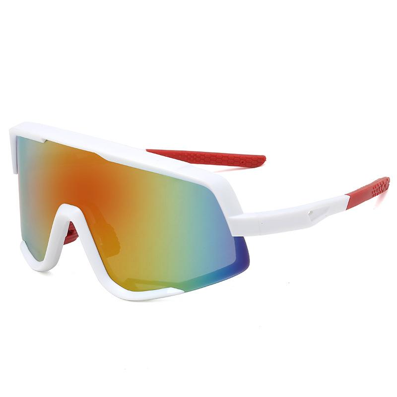 Large frame cycling sunglasses outdoor windproof skiing sunglasses colorful glasses European and American sports anti-ultraviolet tide
