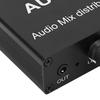 Stereo Mixer Audio Distributor 2 Input 2 Output 3.5mm Jack Plug and Play Aluminum Alloy Audio Mix Amplifier