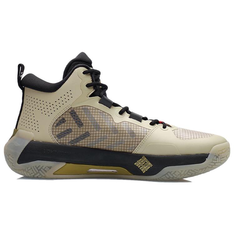 Li Ning Liren 2 Cushioning Slip Resistant Abrasion Resistant Mid top Basketball Shoes Men's Gray Green ABAR087-5