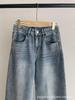 Promi-Stil 3D-Strass High-Waist Wide-Leg Jeans für Damen - Frühling/Herbst