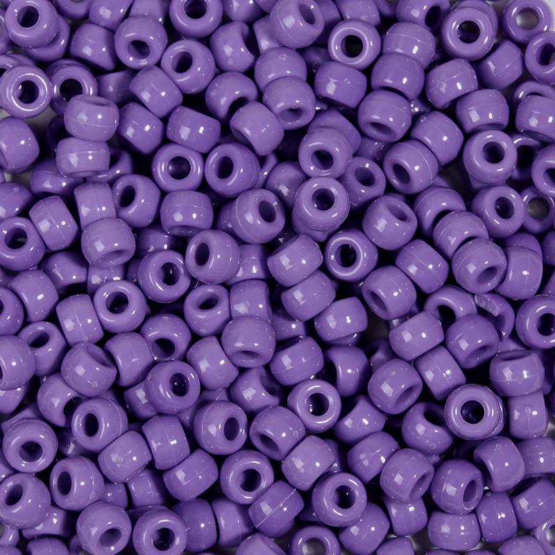 "100 Pcs Large Hole Transparent Frosted Barrel Beads - Colored Onion Powder Plastic Pony Beads for Dreadlocks and Wigs"