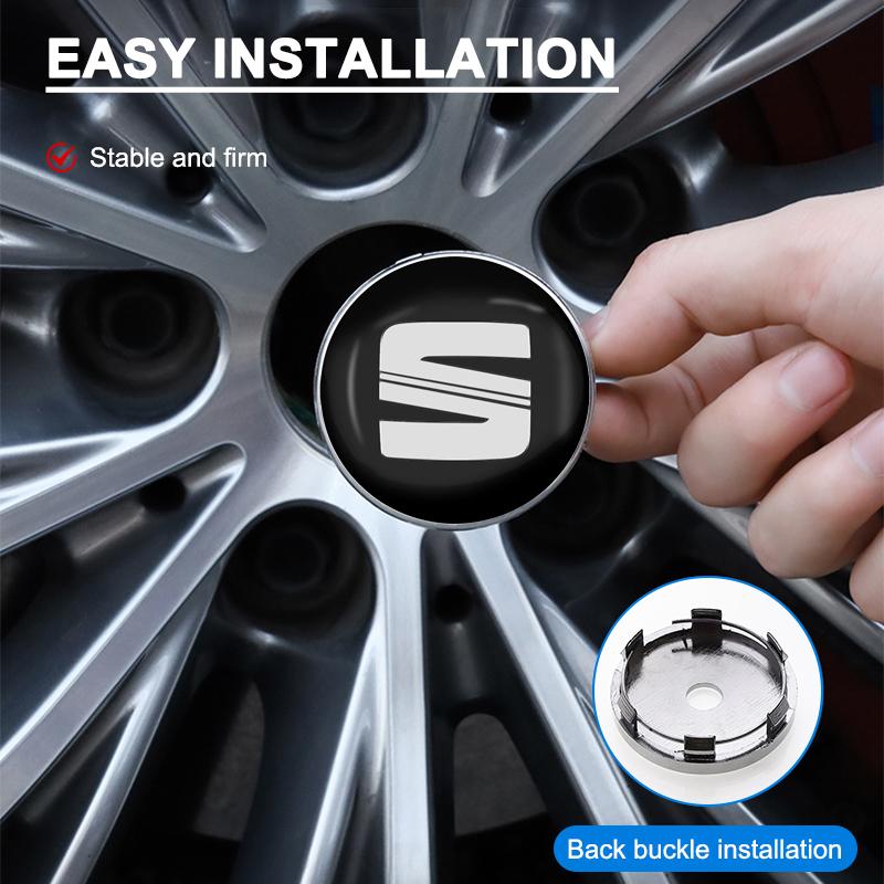 4Pcs 60MM Car Wheel Center Hub Cap Car Accessories For SEAT Leon FR Altea Ibiza Cordoba Alhambra Arona Ateca Exeo