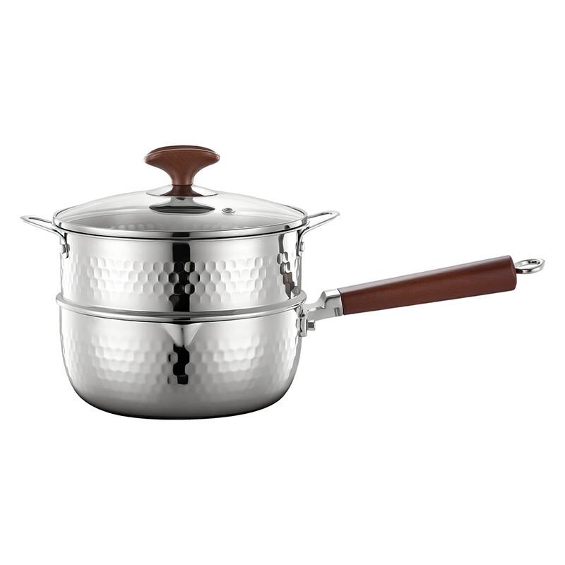 Zhuochuang Jingpin 316L Hammered Yukihira Pot with Lid, 22cm