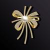 Exquisite Full-diamond Bow Brooch, High-end Women's Elegant Pearl Brooch, Light Luxury Design Sense Brooch