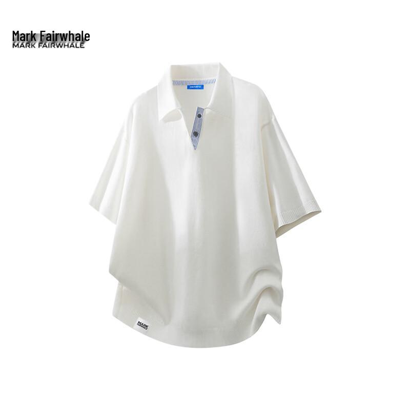 MARK FAIRWHALE Men s Loose Casual Short Sleeve Polo Shirt M
