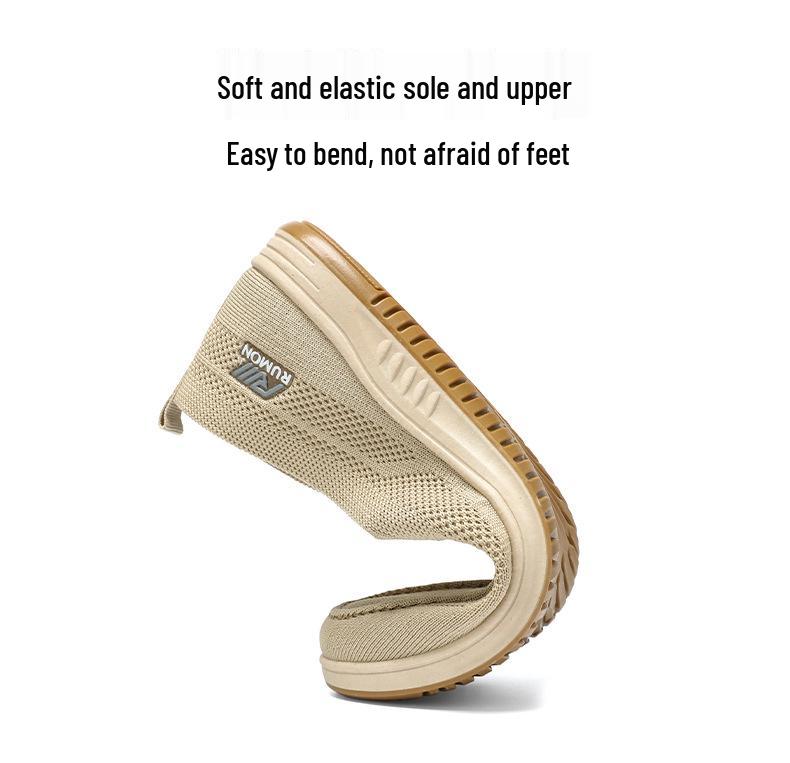 Men's Casual Fly-Knit Slip-On Mesh Shoes - Breathable and Odor-Resistant