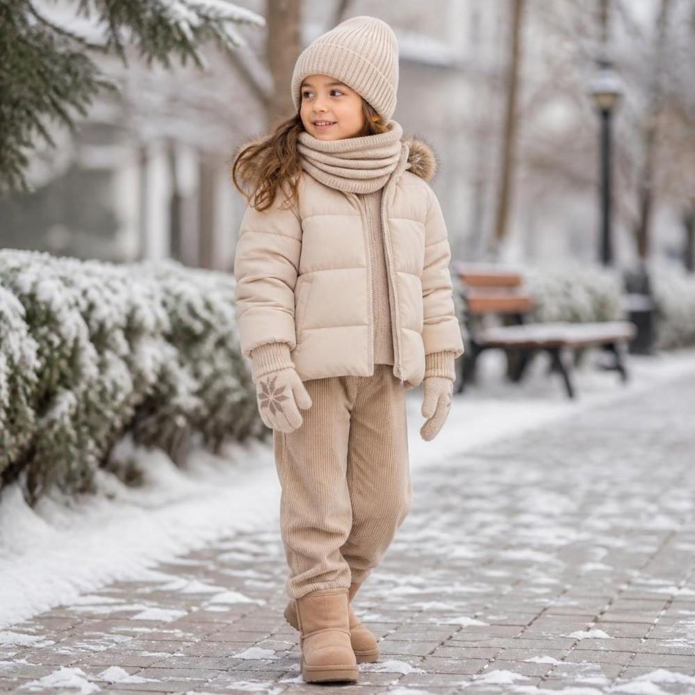 3Pcs Set Warm Winter Hat Scarf Gloves Set Fleece Lined Winter Accessories Set Children