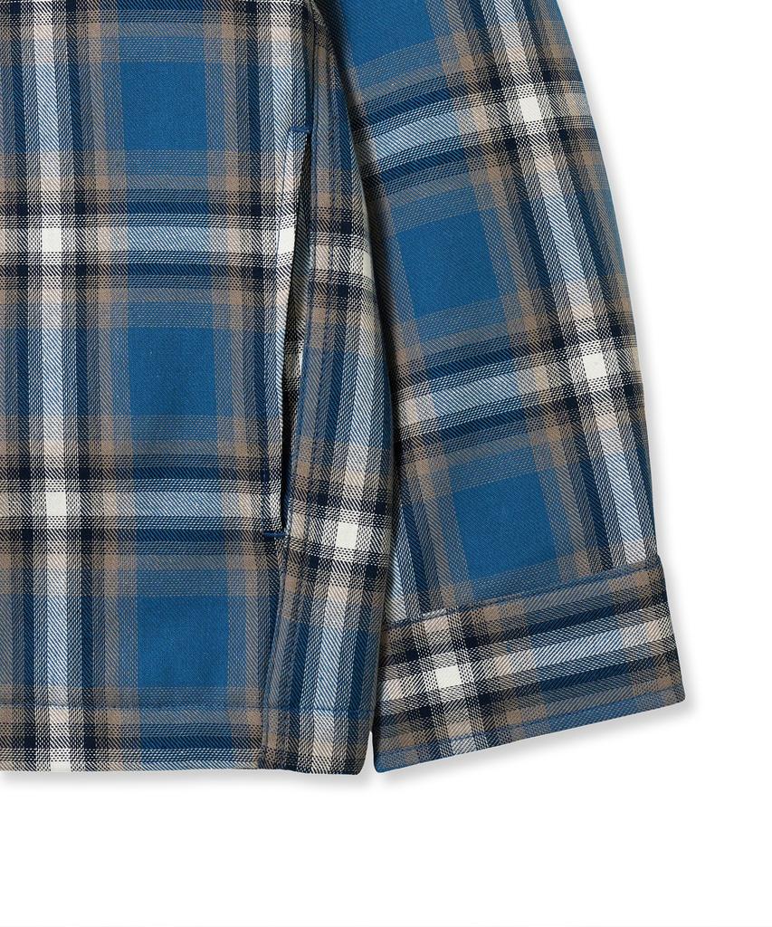 Annot Washed Check Zip-Up Jacket Blue