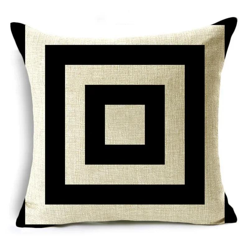 Poszewka na poduszkę Czarno-biała Prosty design Geometryczne szycie Pokrowiec na poduszkę do sofy, biura, na drzemkę 40*40cm/45*45cm/50*50cm
