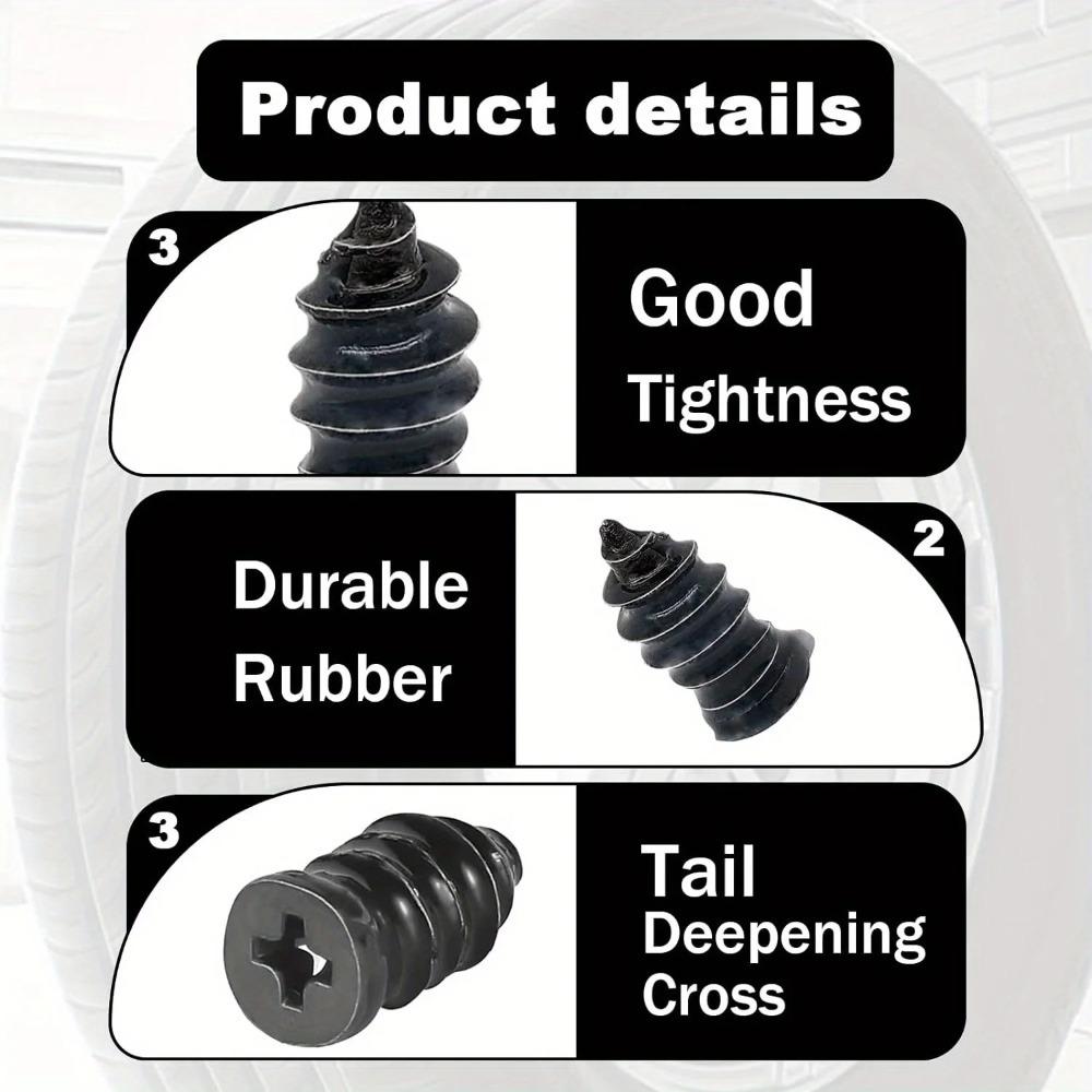 Tire Repair Rubber Nail,40PCS Tire Repair Rubber Screws Fast Tyre Self-Service Tool,Electromobile Tire Puncture Repair for Car