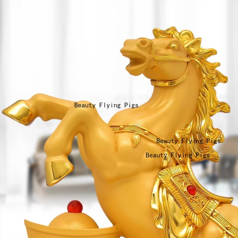 1pc Resin Horse Ornament Lucky Zodiac Horse Ornament Home Decoration Statues for Desktop Decoration Chinese Animal Statues