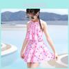 Childrens Swimsuit Girl Onepiece Dress Style Polyester Swimwear With Removable Padded Cups For Pool Training