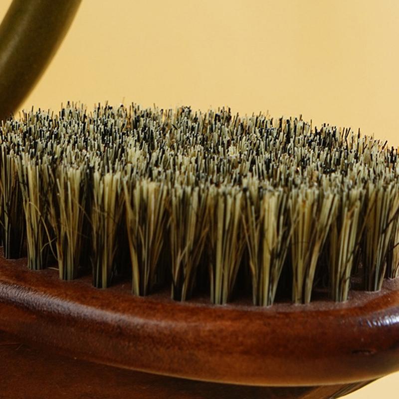 Natural Boar Bristle Beard Brush Barber Beard Comb Men'S Shaving Brush Moustache Brushes Oil Head Shape Cleaning Brush Tools