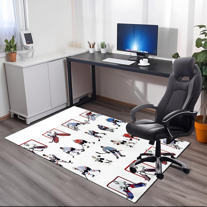 ice hockey Printed Carpet, for Office Chair Living Room Bedroom Kitchen Room Decor Gifts.