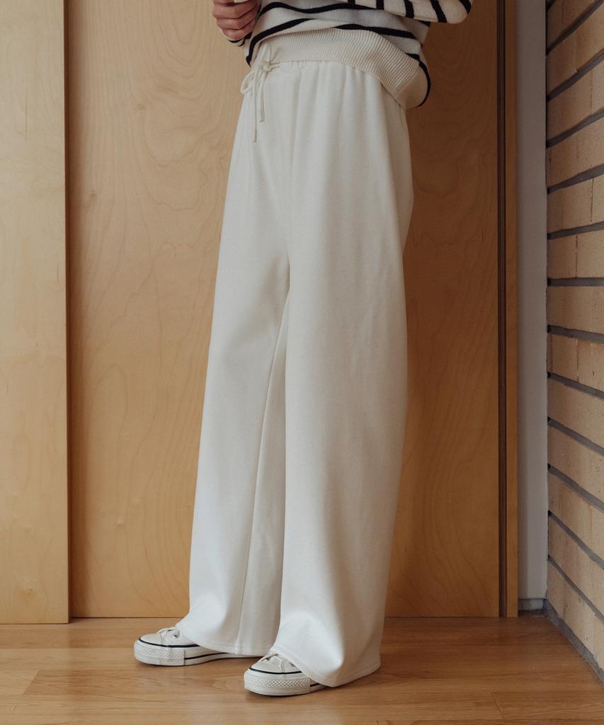 LAMINEZ Hair Soft Banding Pants - Ivory
