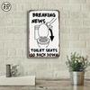 Humorous Bathroom Sign Toilet Seat Aluminum Art 8x12 Wall Decor Novelty