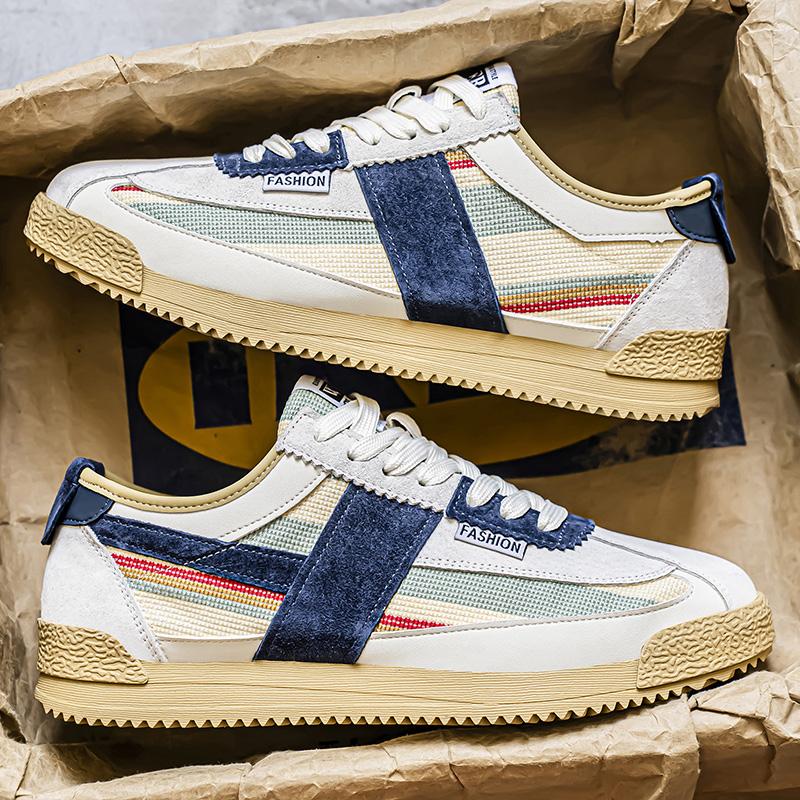 Men's Classic Running Shoes Lace Up Soft Sole Walking Shoes Breathable Flat Bottom Sports Shoes Couple Casual Shoes Tennis Shoes