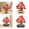 Persimmon Resin Statue Holiday Table Centerpiece Collectible Chinese Lucky Decoration for Home Farmhouse Party Festival Cabinet
