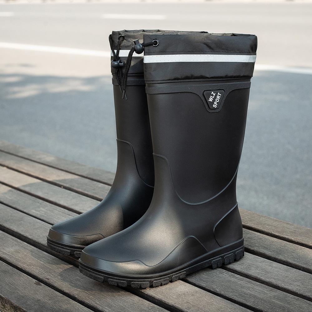 Fashion bundle short rain shoes men's medium water boots high rain boots men's new non-slip waterproof long rubber shoes men