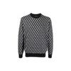FW22 Geometric Pattern Logo Knit Long Sleeve Pullover Sweatshirt Men Sweatshirt Black 6L1MXX-1MCQZ-F633
