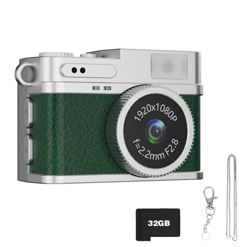 Compact Vintage Digital Camera For Travel 1080P 30FPS Recording Lightweight Design Built In 180mAh Battery Easy Operation