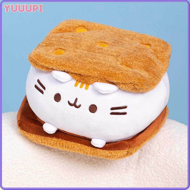Kawaii Chocolate Cookie Fat Cat Plushie Soft Stuffed Animal Pillow Accompany Sleep Toy Home Decor Kids Grils Boys Birthday Gifts