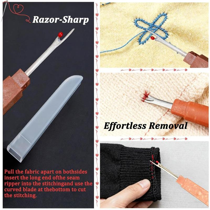 Stainless Steel Needles Set Big Eye Sewing Needles Kit with Needle Piercer Top DIY Jewelry Apparel Craft Hand Sewing Supplies
