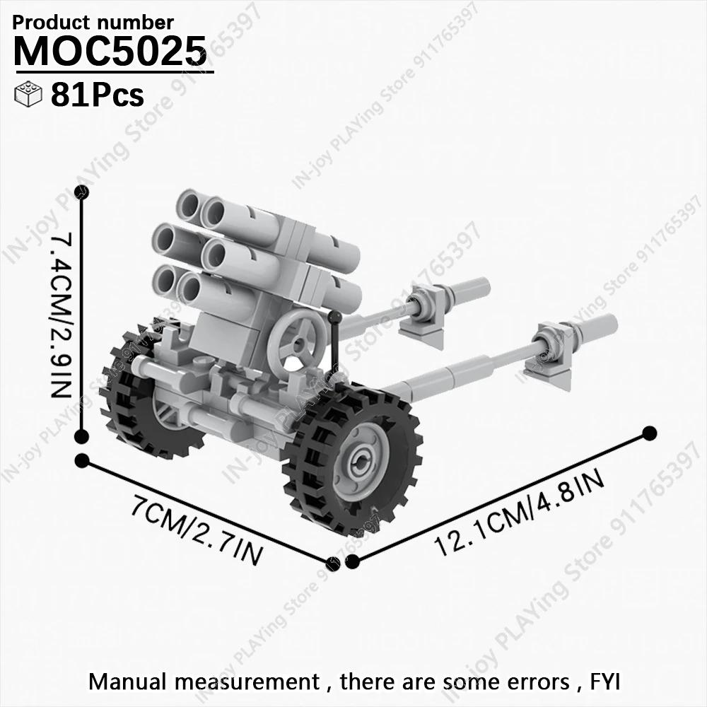 MOOXI Simulierte Militärkriegs-Bausteine WW2 Schlachtfeldruinen Artilleriekanonen Modell MOC Steine Erwachsenen-Set Spielzeug für Jungen