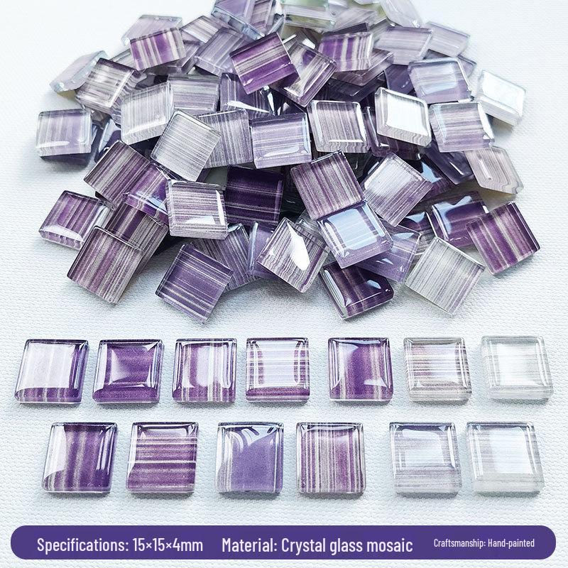 200g 1,5cm Transluzent 15mm Kristallmosaik DIY Handgemacht Buntes Glas Schnittpapier