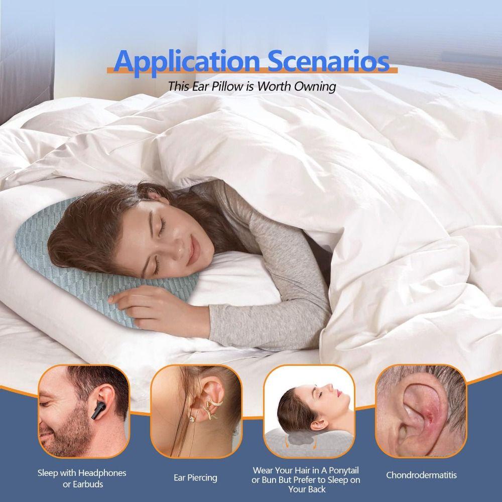 Breathable Curved Side Sleeping Pillow Ergonomic Pillow with Ear Hole  Side Sleepers Accessories