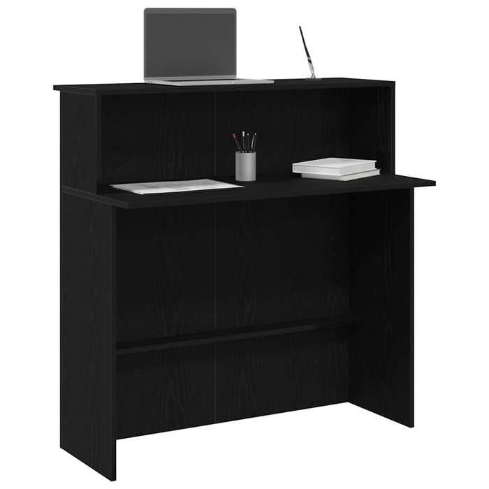 VidaXL Black Reception Desk 100x50x103.5 Cm Engineered Wood, Reception Counter, Salon Reception, Counter 859025