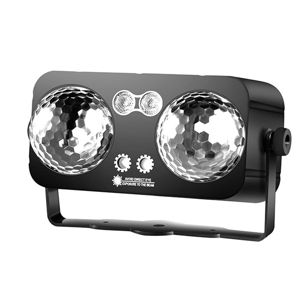 LED Stage Light, Sound Activated Party Light, Dual Head Disco Ball Lights + Pattern Projector Light + Blacklight + LED
