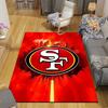 San Francisco 49ers Flanell bedruckter Teppich, Heim-Sofadekoration für Wohnzimmer & Schlafzimmer, Rutschfeste Spiel-Flanell-Fußmatte für Spielzimmer