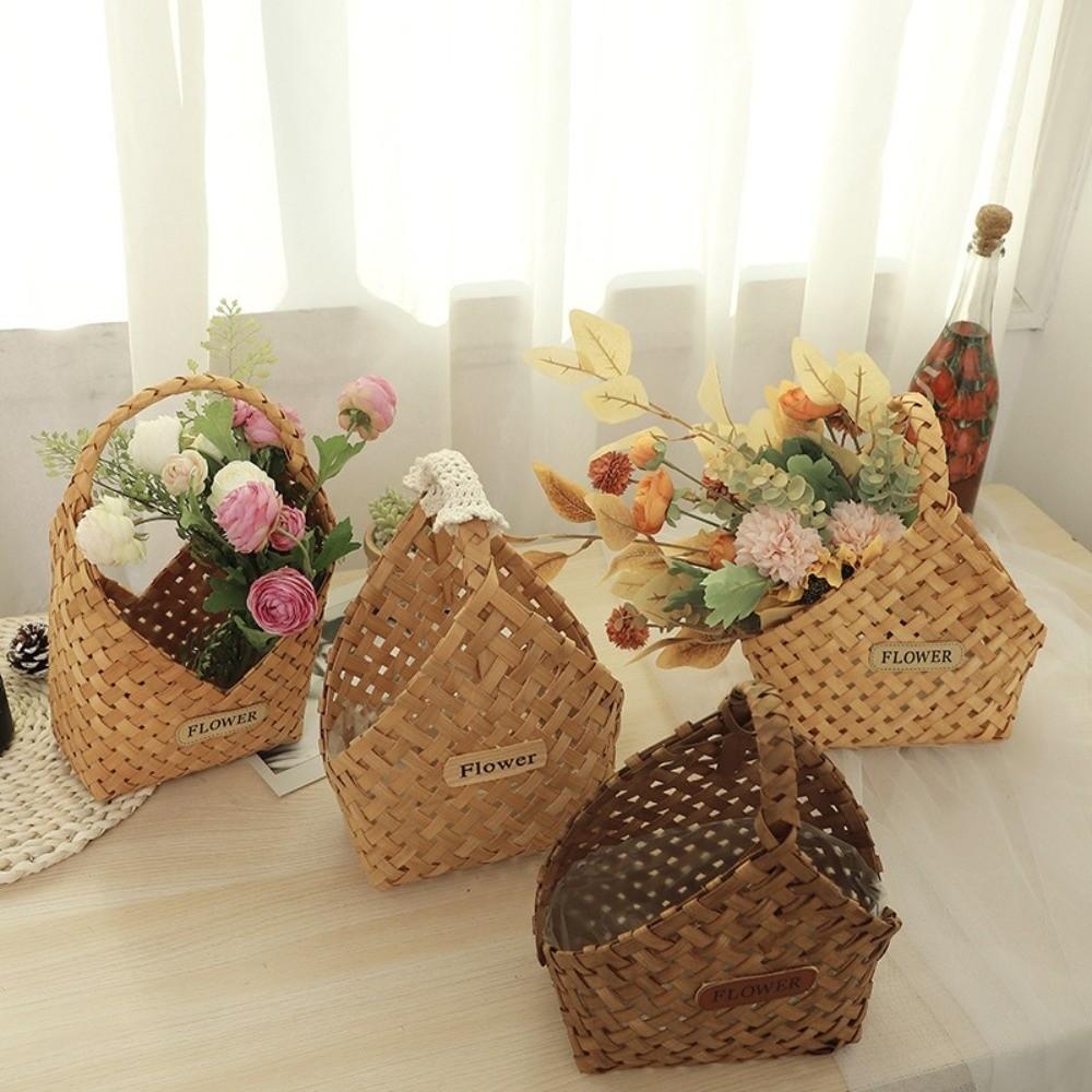 Geflochtener Korb Weidenkorb Handgeflochtener Blumenkorb Langlebiger Blumenarrangement-Korb Foto-Requisiten