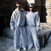Unisex High Street Loose Fit Patchwork Hooded Pullover and Sweatpants Set
