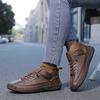 Vintage British Handcrafted Slip-On Work Shoes with Ankle Strap and Non-Slip Rubber Sole