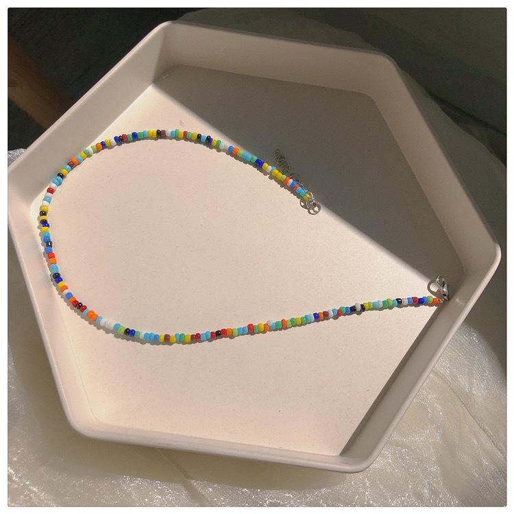 Daisy Flower Pearl Beaded Choker Necklace for Women