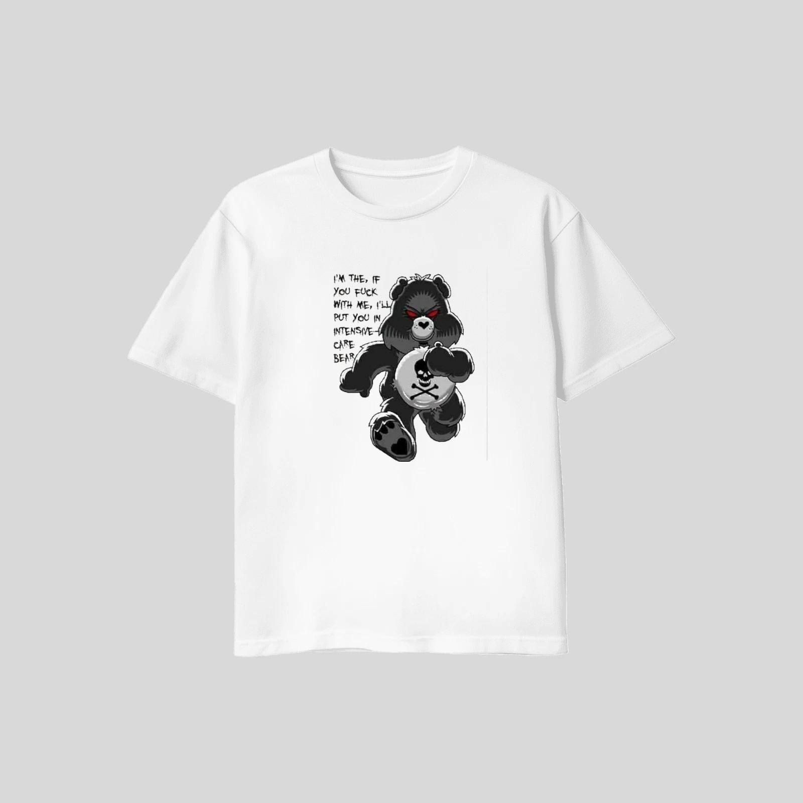 Unisex Adult Casual Graphic Rude Mean Care Bear T Shirt M L XL T-Shirt XXL