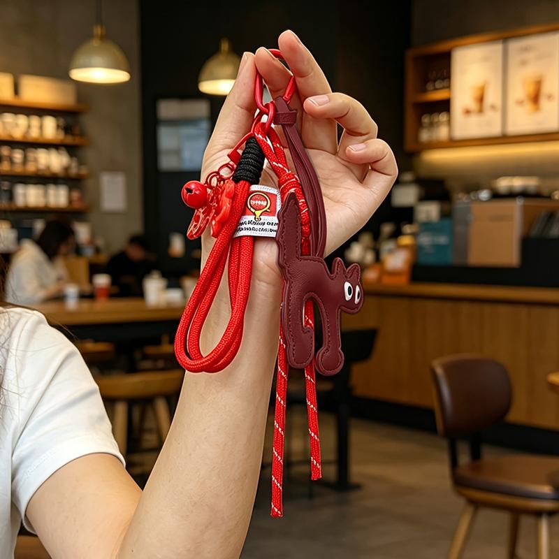 Yogodlns Mini Backpack Hanging Handbag Pendant Bag Cute Cat Faux Leather Pendant Bags Accessories