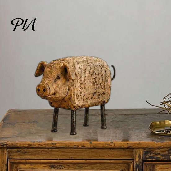 Country Home Interior Styling Style Pig/Rooster Figurine, Resin Rustic Farmhouse Animal Statue, Pastoral Tabletop Decorations Desktop Ornaments