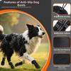 4pcs/set Reflective Waterproof Dog Shoes Double-Layer Breathable Anti-Slip Dog Boots Adjustable Wear Resistant Dog Foot Cover