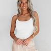Dame Sommer Slim Camisole Vest Ribbete strikkede seler U-hals Innvendig Slank Bunnskjorte Allsidig Kort indre Tank Top Ensfarget