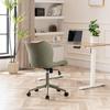 YOUTASTE Brown Office PU Leather Desk Compact with Swivel Computer No Study Work Office Height PC Work Back Pain 5 Year Olive Green Chair, Chair,